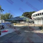 宮廷帳 6x6 公尺，設置於營造工地作為工程物料保存與遮蔽使用